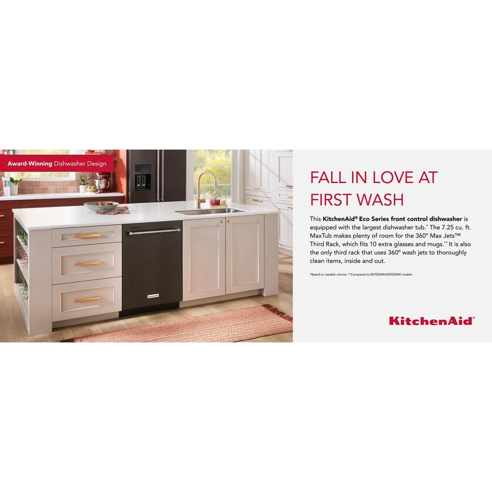 360° Max Jets™ Third Rack Dishwasher with 50+ Total Wash Jets, 44 dBA KDTM404KBS
