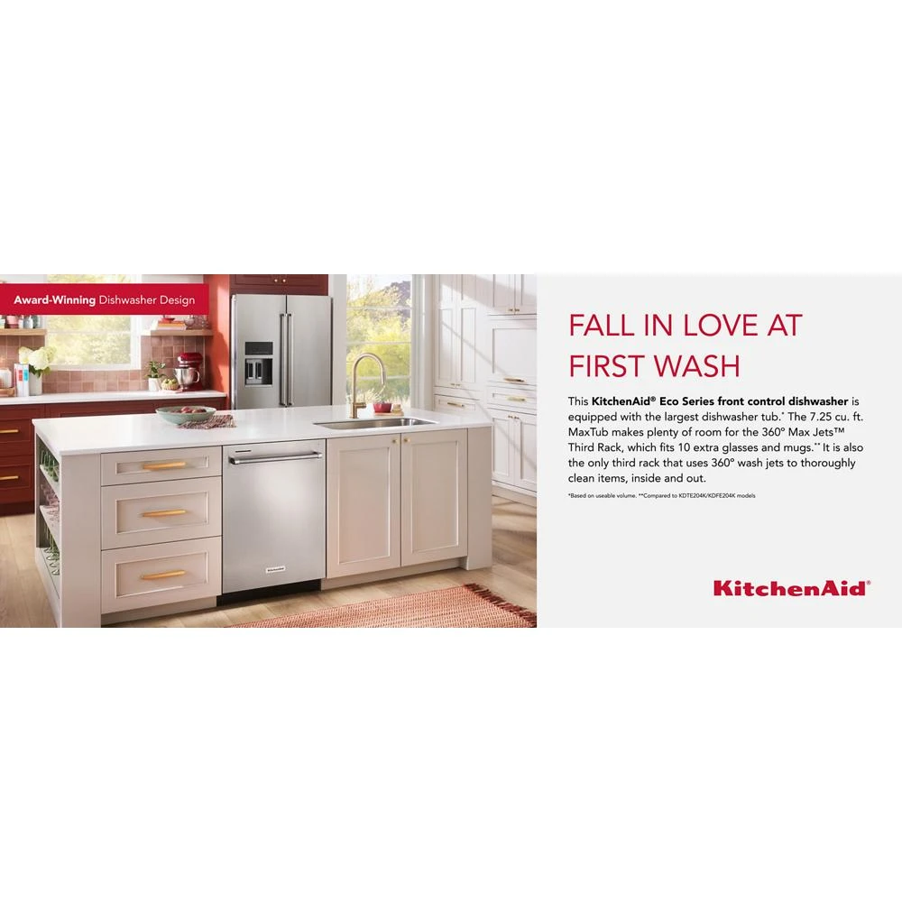 360° Max Jets™ Third Rack Dishwasher with 50+ Total Wash Jets, 44 dBA KDTM404KPS