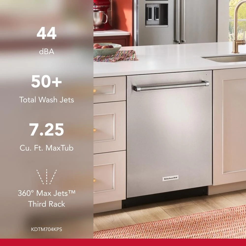 360° Max Jets™ Third Rack Dishwasher with Ultra-Bright LED Lighting, 44 dBA KDTM704KPS
