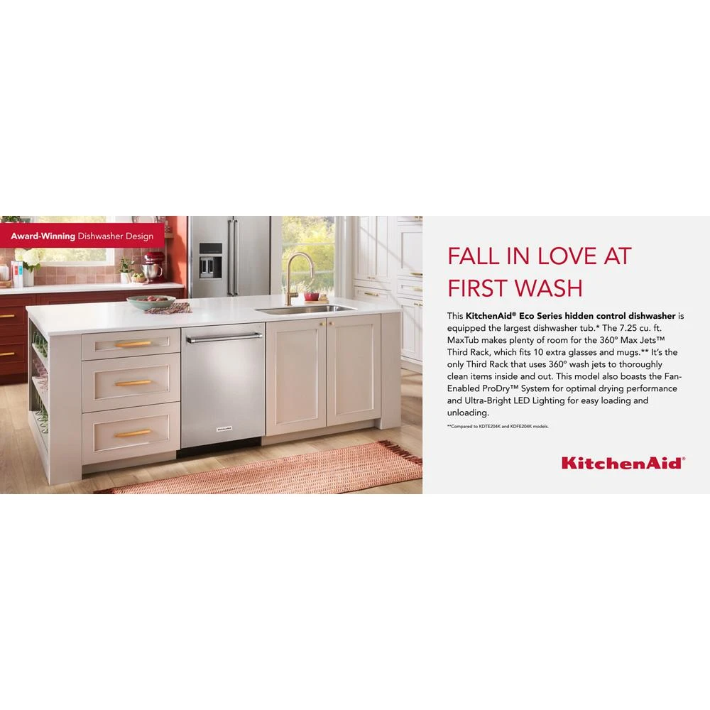 360° Max Jets™ Third Rack Dishwasher with Ultra-Bright LED Lighting, 44 dBA KDTM704KPS