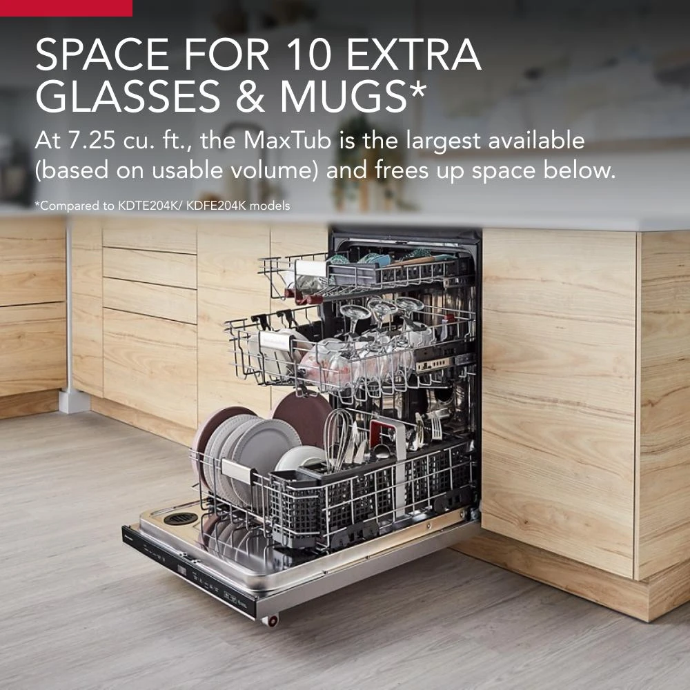 360° Max Jets™ Third Rack Dishwasher with Ultra-Bright LED Lighting, 44 dBA KDTM704KPS
