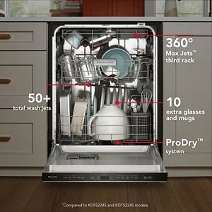 360° Max Jets™ Third Rack Dishwasher with ProDry System 44 dBA view 3