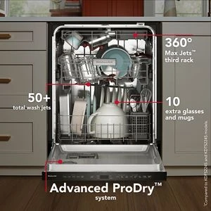 360° Max Jets™ Third Rack Dishwasher with Advanced ProDry™ System and Ultra-bright LED Lighting, 44 dBA view 2