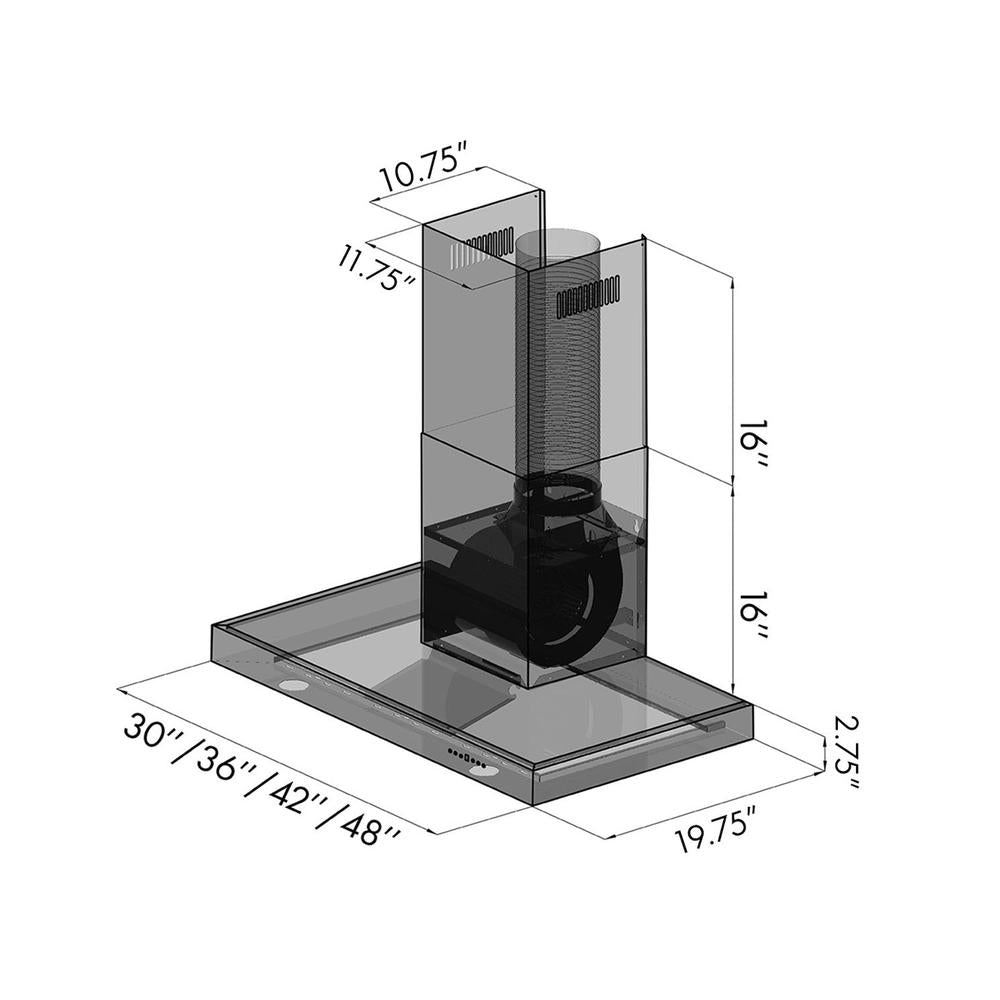 36 In. Convertible Vent Wall Mount Range Hood In Stainless Steel KE36