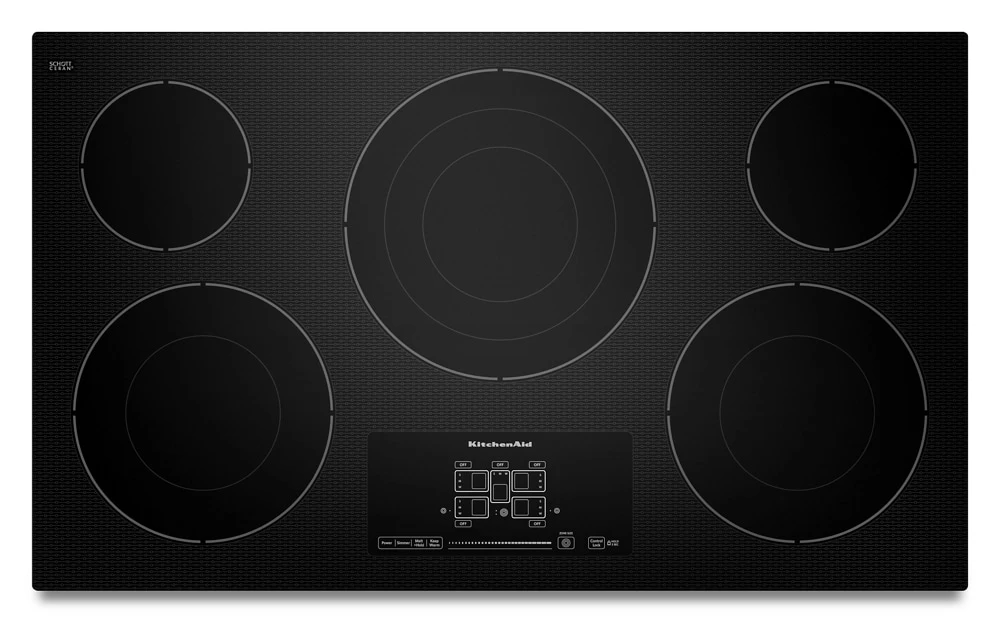 36" Electric Cooktop with 5 Radiant Elements and Touch-Activated Controls KECC667BBL