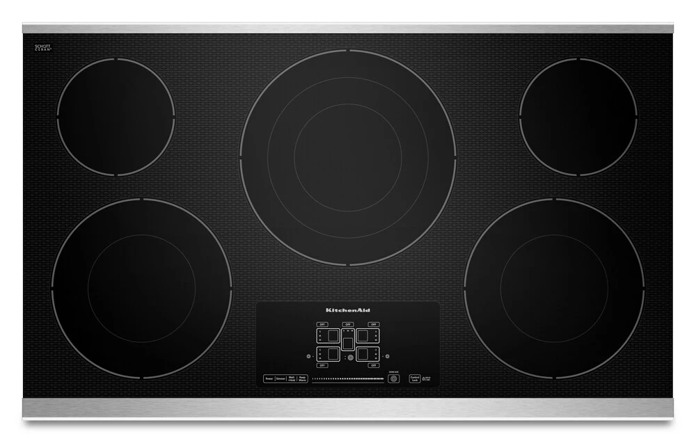 36" Electric Cooktop with 5 Radiant Elements and Touch-Activated Controls KECC667BSS