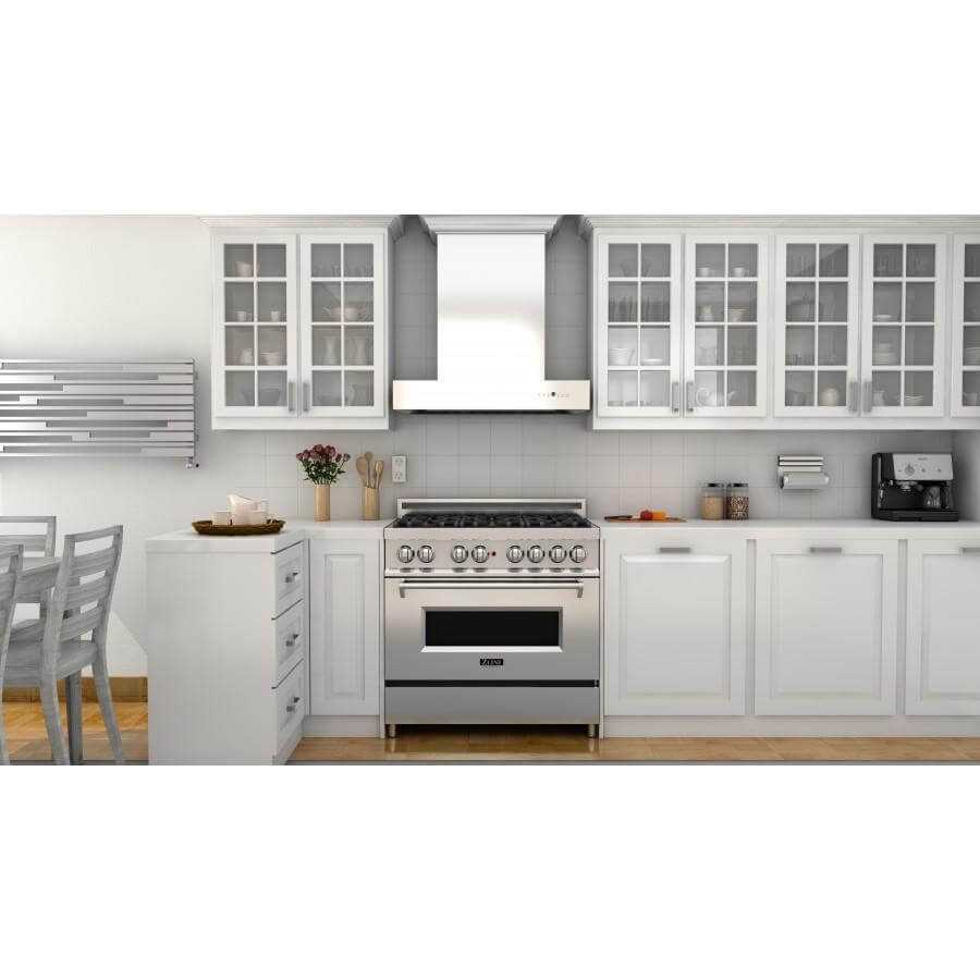 30" Convertible Professional Wall Mount Range Hood with Crown Molding KECOMCRN30