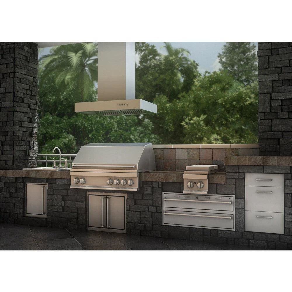 42 in. Ducted Outdoor Island Mount Range Hood KECOMI30442
