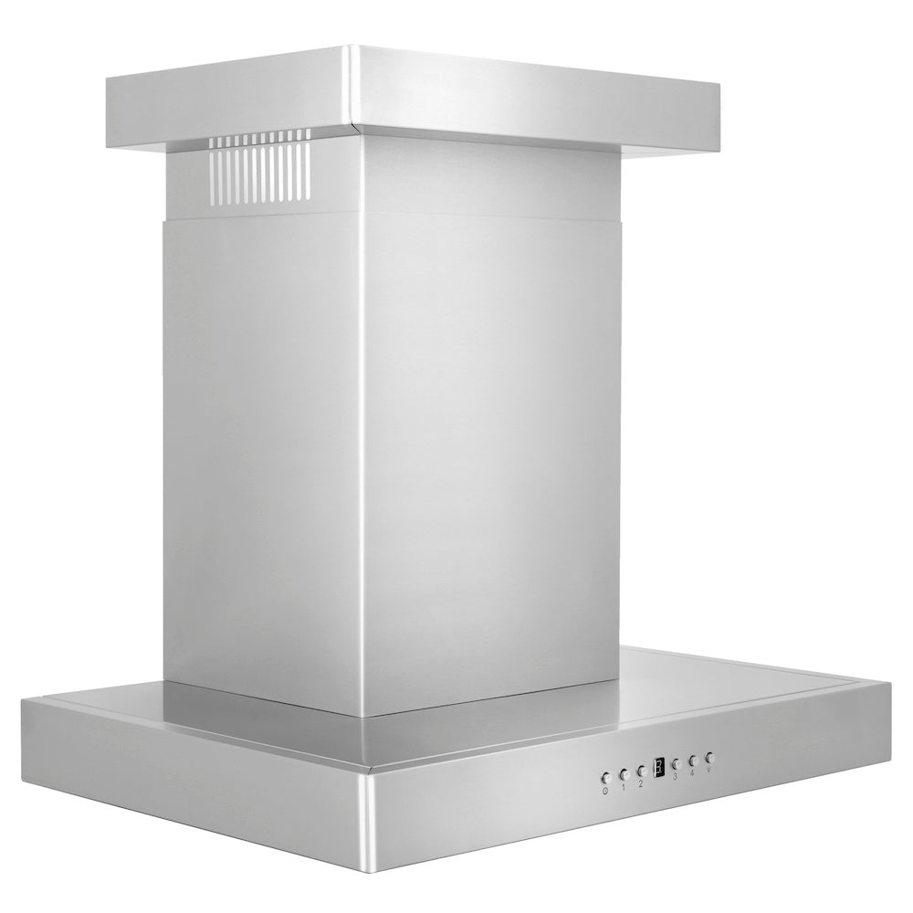 24 In. Convertible Vent Wall Mount Range Hood In Stainless Steel With Crown Molding KECRN24