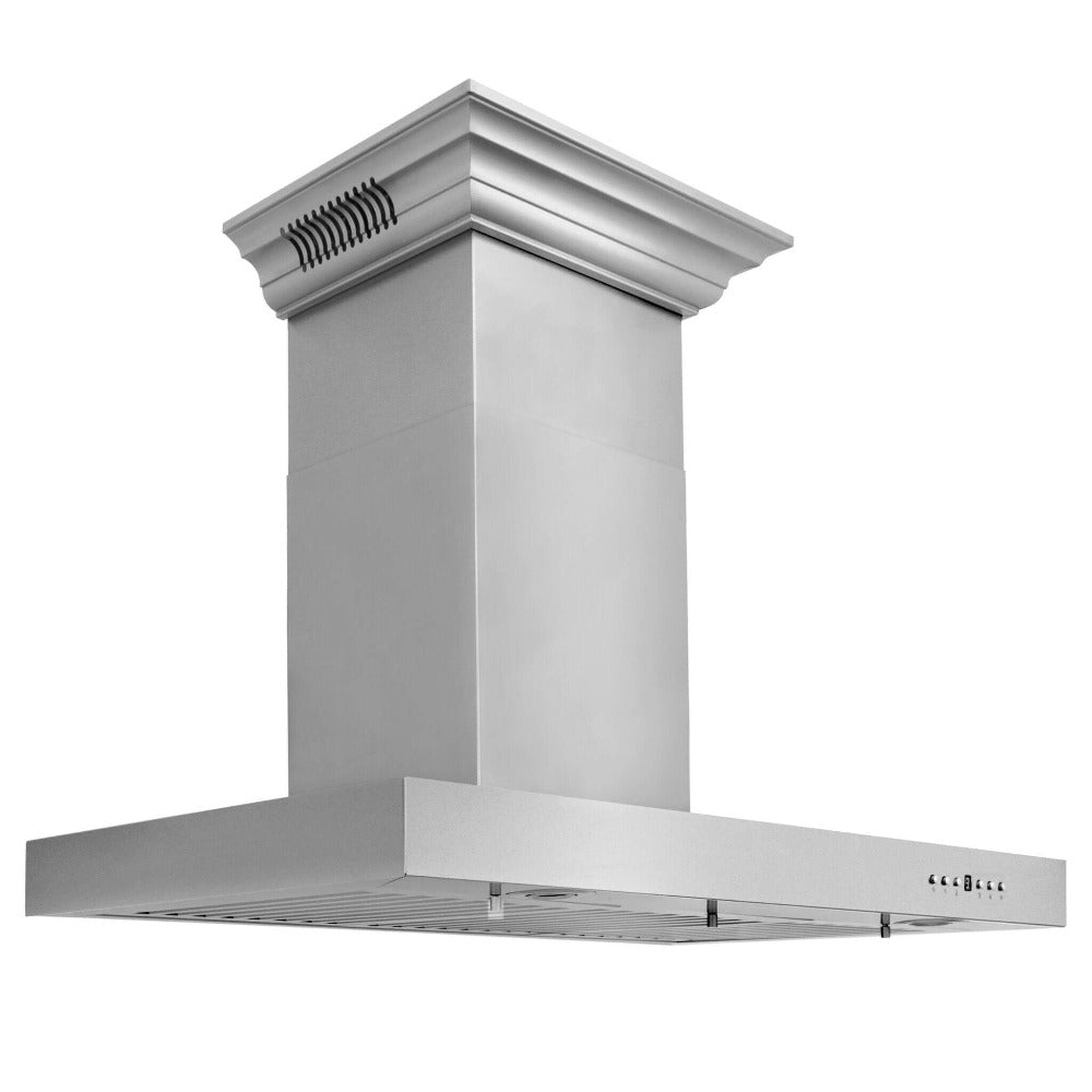 42 In. Crownsound™ Ducted Vent Wall Mount Range Hood In Stainless Steel With Built-in Bluetooth Speakers KECRNBT42
