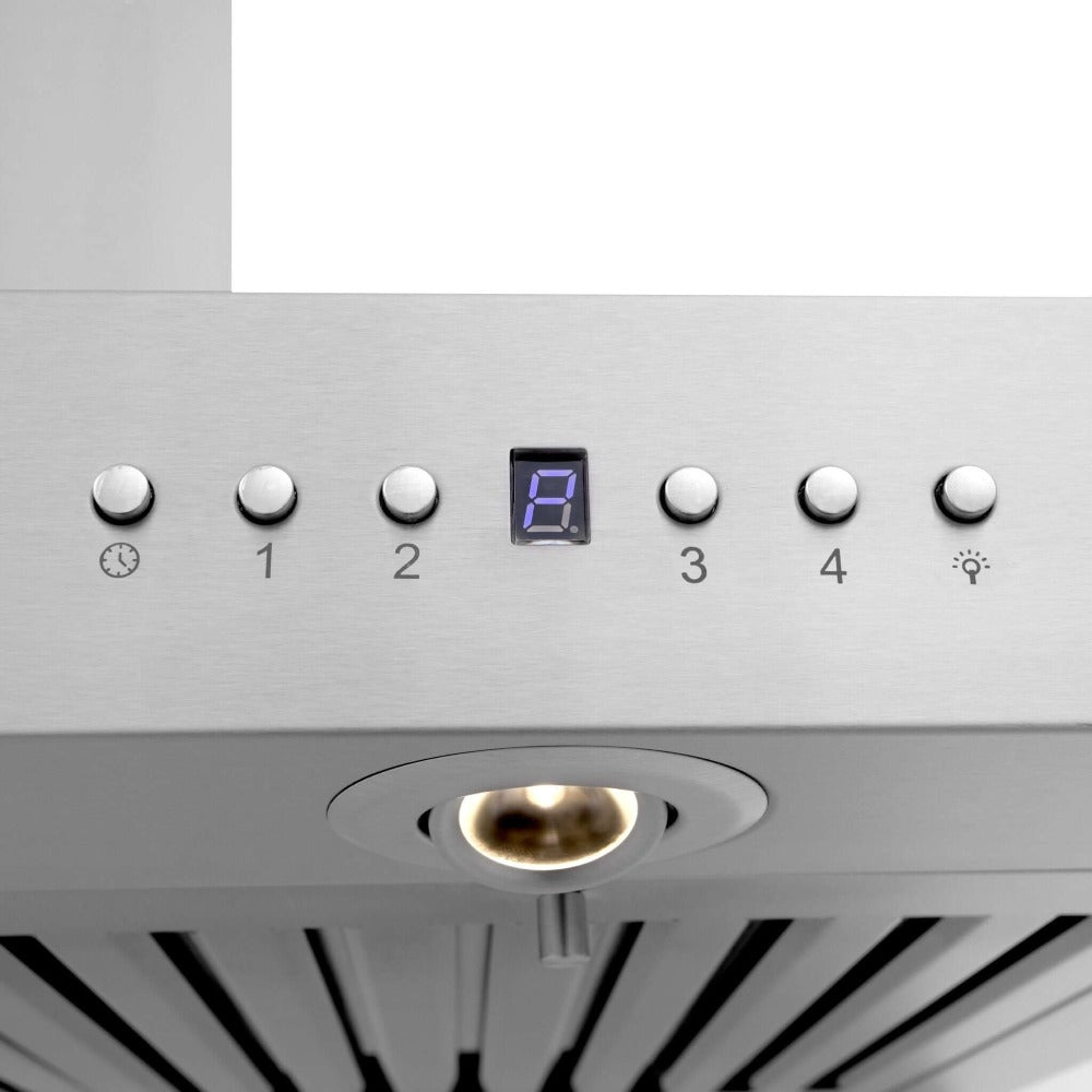 42 In. Crownsound™ Ducted Vent Wall Mount Range Hood In Stainless Steel With Built-in Bluetooth Speakers KECRNBT42
