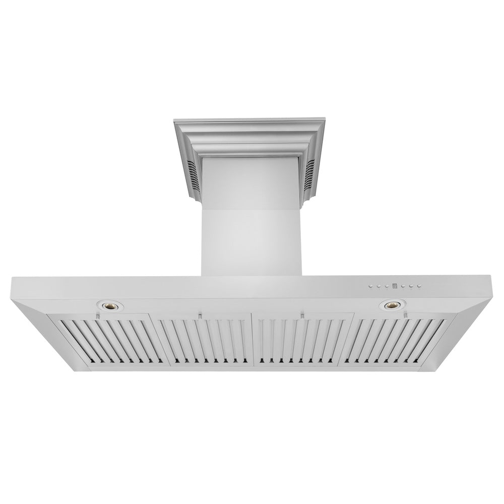 48 In. Crownsound™ Ducted Vent Wall Mount Range Hood In Stainless Steel With Built-in Bluetooth Speakers KECRNBT48