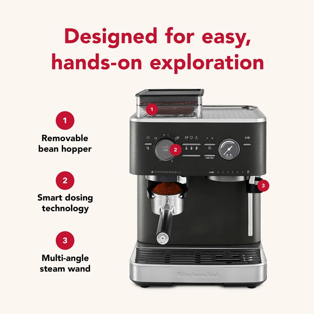 Semi Automatic Espresso Machine with Burr Grinder KES6551BK