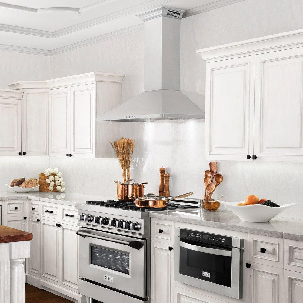 36 In. Crownsound™ Ducted Vent Wall Mount Range Hood In Stainless Steel With Built-in Bluetooth Speakers KF1CRNBT36