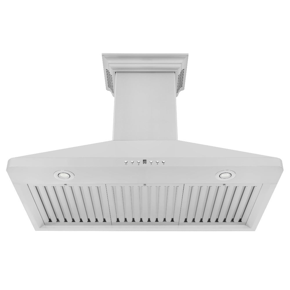 36 In. Crownsound™ Ducted Vent Wall Mount Range Hood In Stainless Steel With Built-in Bluetooth Speakers KF1CRNBT36