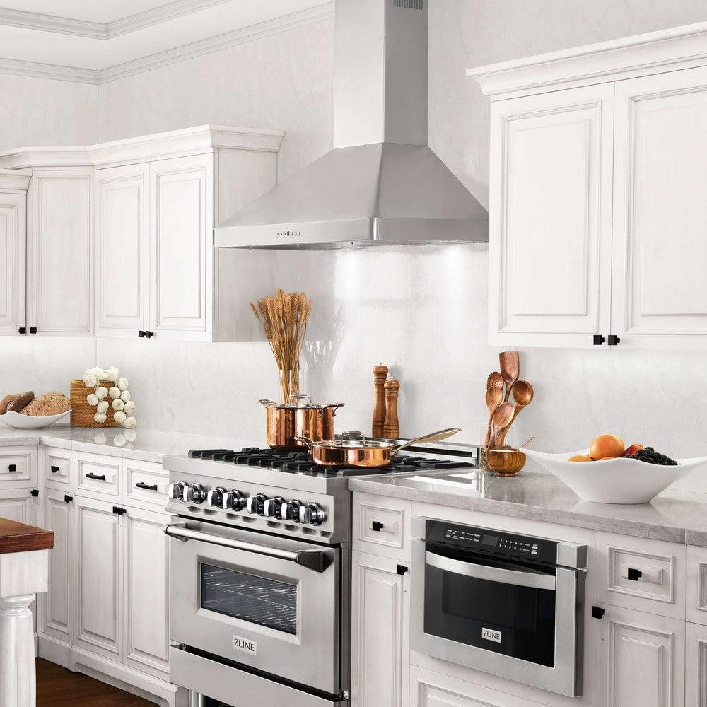 36 In. Convertible Vent Wall Mount Range Hood In Stainless Steel KF236