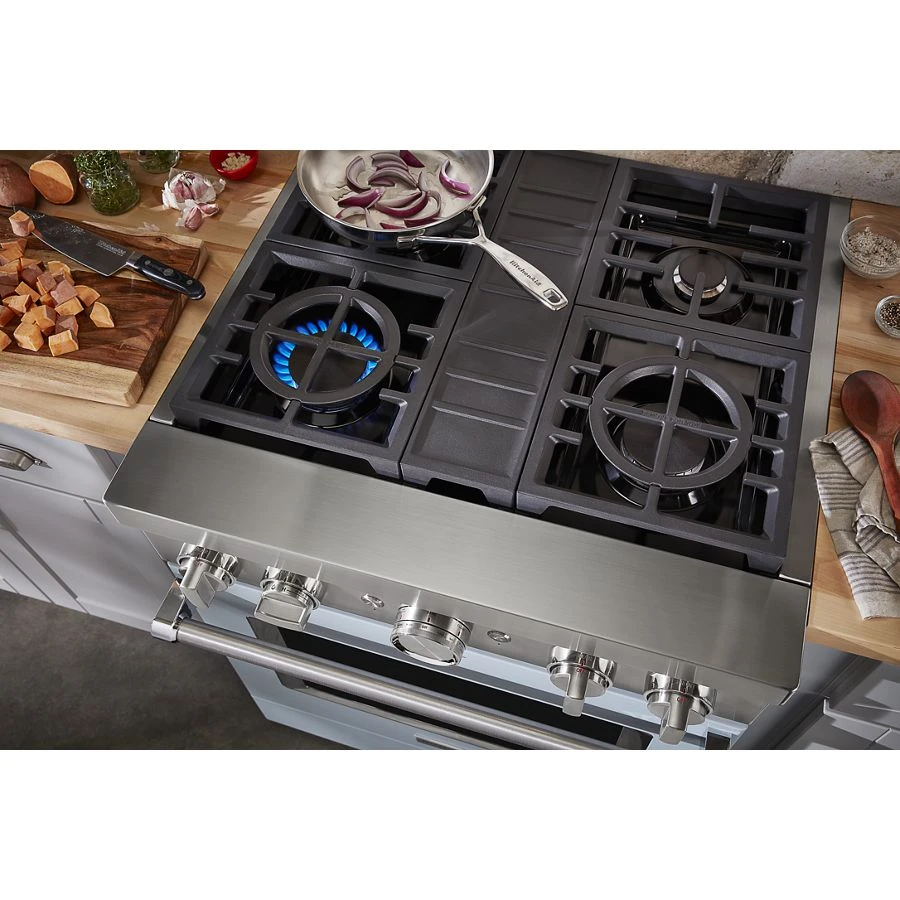 30'' Smart Commercial-Style Dual Fuel Range with 4 Burners view 9