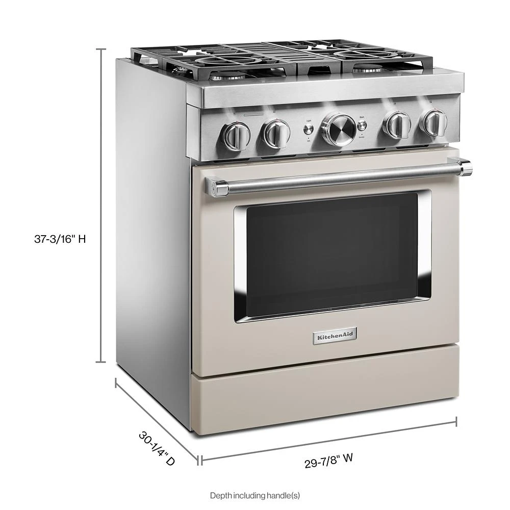 30'' Smart Commercial-Style Dual Fuel Range with 4 Burners KFDC500JMH, product image 6 of 37