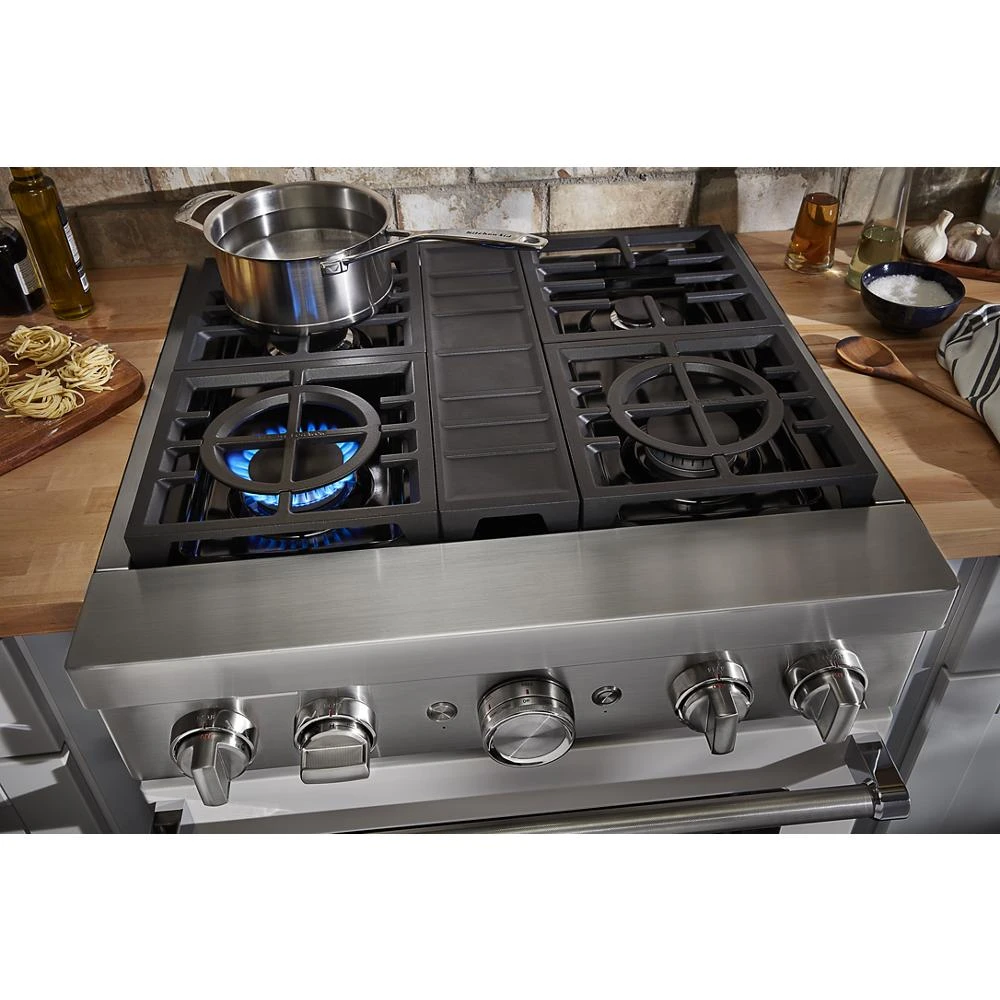 30'' Smart Commercial-Style Dual Fuel Range with 4 Burners KFDC500JMH, product image 30 of 37