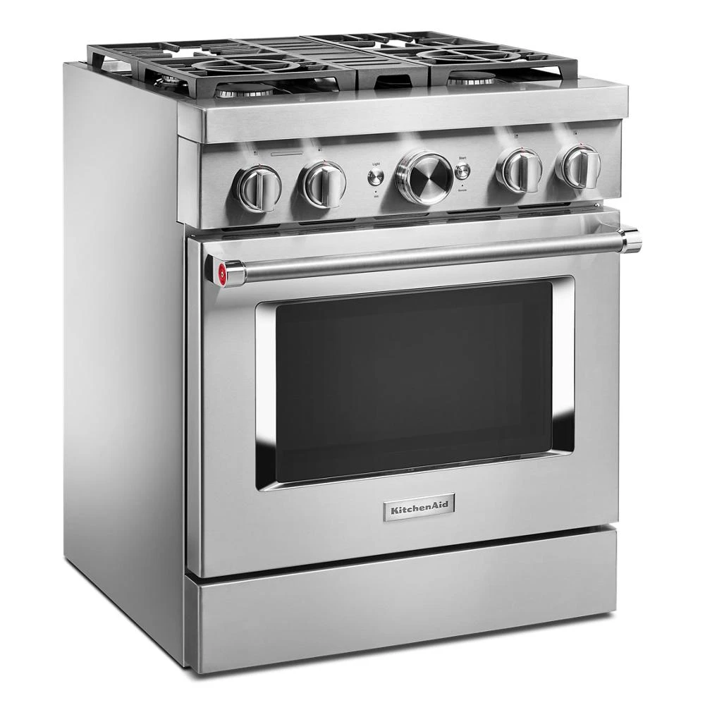 30'' Smart Commercial-Style Dual Fuel Range with 4 Burners KFDC500JSS, product image 4 of 37