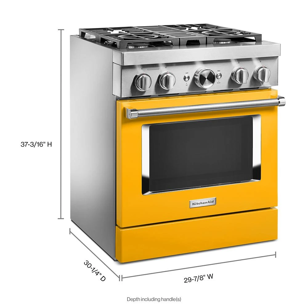30'' Smart Commercial-Style Dual Fuel Range with 4 Burners KFDC500JYP, product image 6 of 33