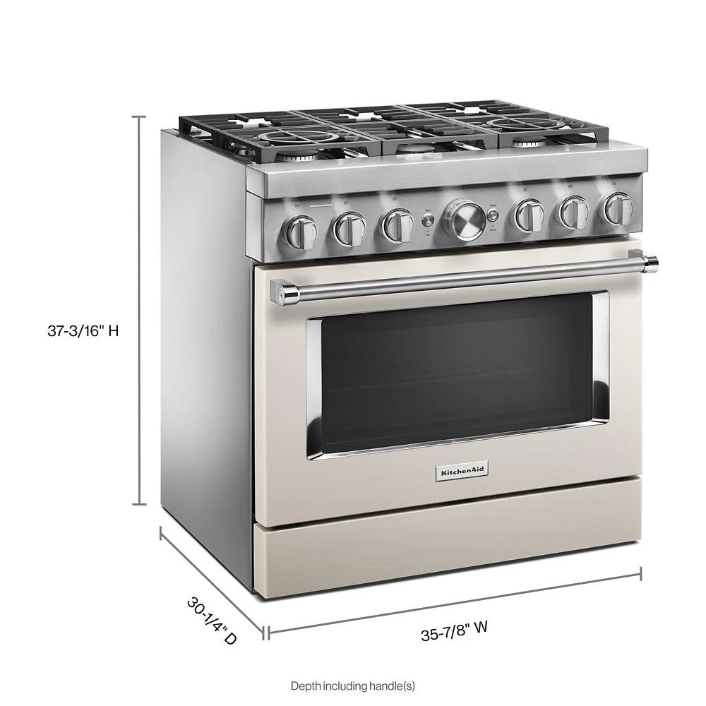 36'' Smart Commercial-Style Dual Fuel Range with 6 Burners KFDC506JMH