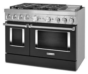 KitchenAid® 48'' Smart Commercial-Style Dual Fuel Range with Griddle KFDC558JBK, product image 8 of 11