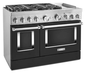 KitchenAid® 48'' Smart Commercial-Style Dual Fuel Range with Griddle KFDC558JBK, product image 9 of 11