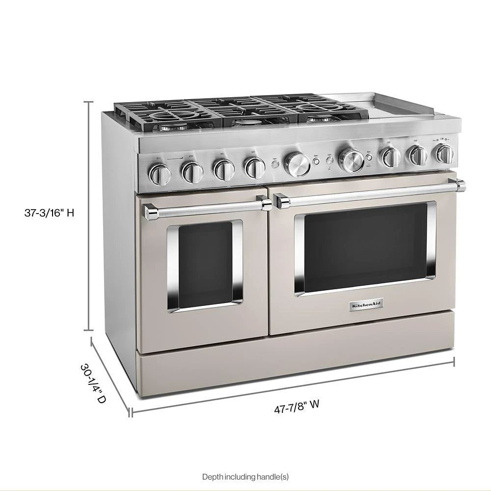 48'' Smart Commercial-Style Dual Fuel Range with Griddle KFDC558JMH, product image 7 of 39