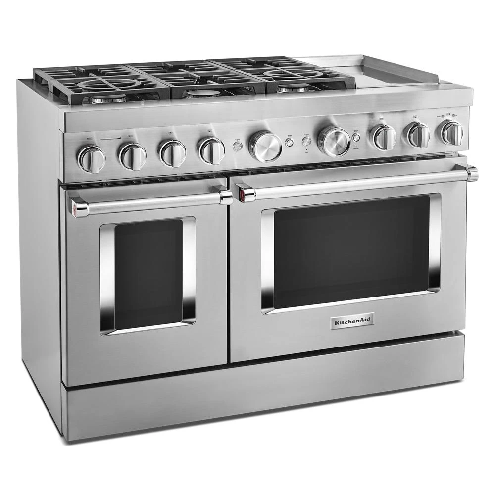 48'' Smart Commercial-Style Dual Fuel Range with Griddle KFDC558JSS, product image 4 of 38