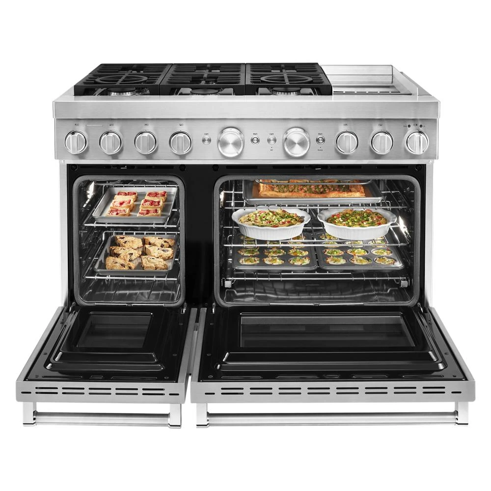 48'' Smart Commercial-Style Dual Fuel Range with Griddle KFDC558JSS, product image 29 of 38