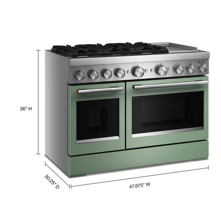48-inch 6 Burner Commercial-style Dual Fuel Range With Griddle KFDD948SDC
