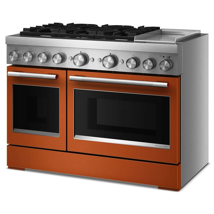 48-inch 6 Burner Commercial-style Dual Fuel Range With Griddle KFDD948SSC