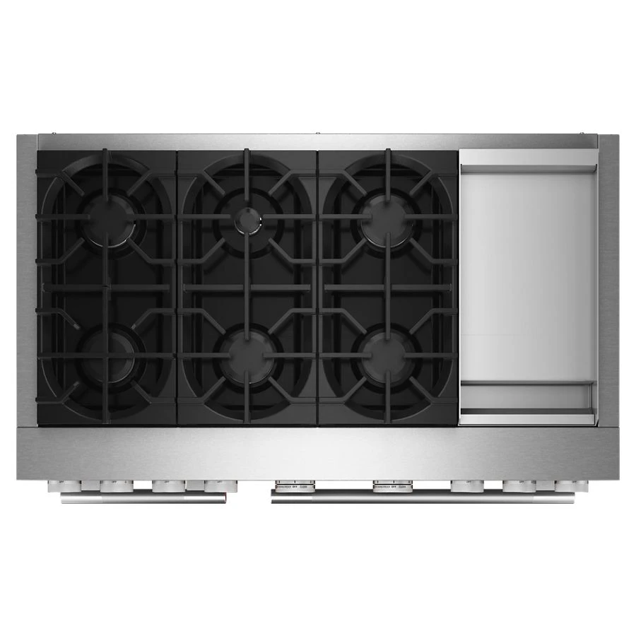48-inch 6 Burner Commercial-style Dual Fuel Range With Griddle KFDD948SSC