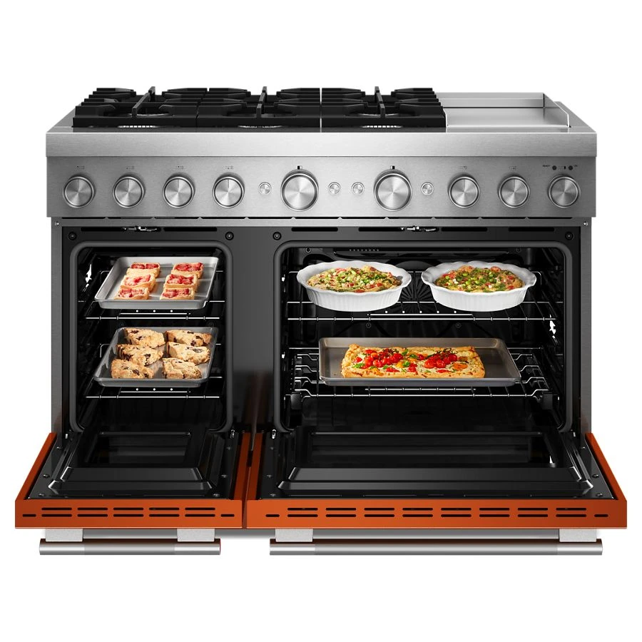 48-inch 6 Burner Commercial-style Dual Fuel Range With Griddle KFDD948SSC