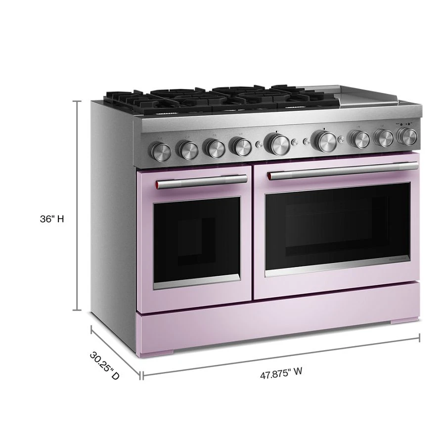 48-inch 6 Burner Commercial-style Dual Fuel Range With Griddle KFDD948SWF
