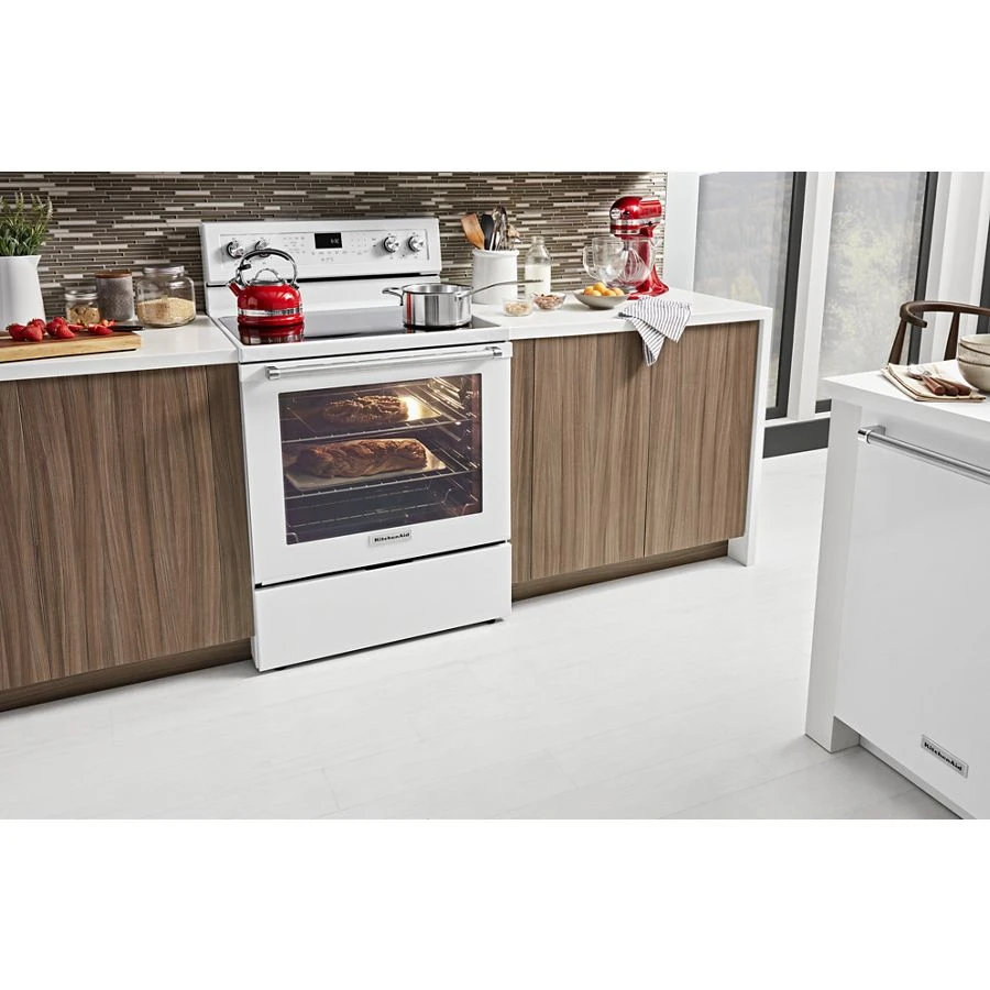 30-inch 5-element Electric Convection Range KFEG500EWH, product image 6 of 11