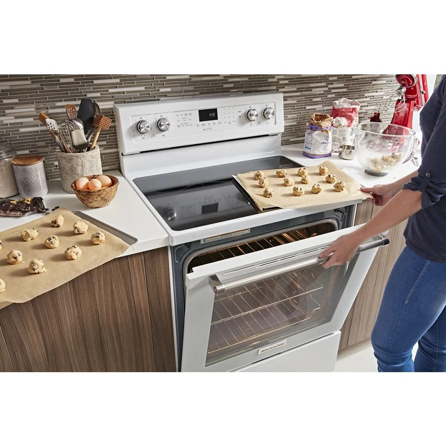 30-inch 5-element Electric Convection Range KFEG500EWH, product image 7 of 11