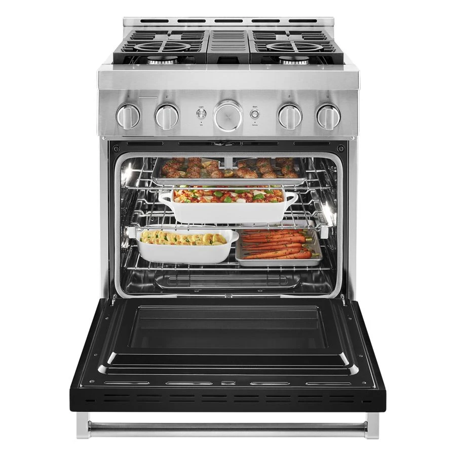 30'' Smart Commercial-Style Gas Range with 4 Burners KFGC500JBK