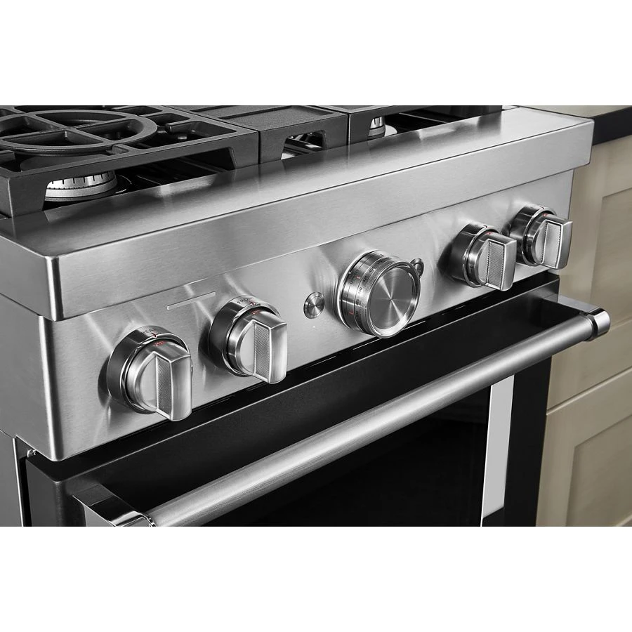 30'' Smart Commercial-Style Gas Range with 4 Burners KFGC500JBK