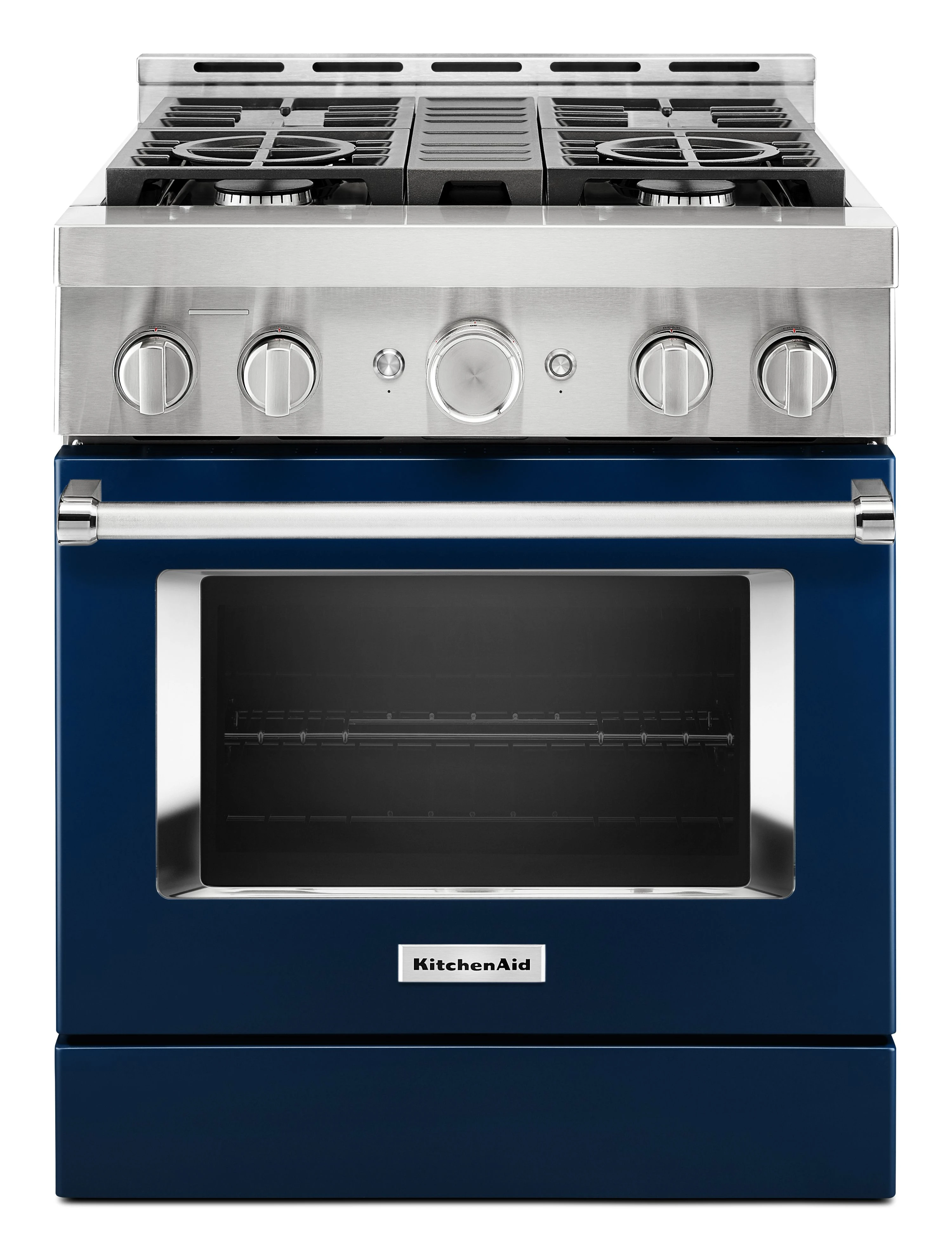 KitchenAid® 30'' Smart Commercial-Style Gas Range with 4 Burners KFGC500JIB