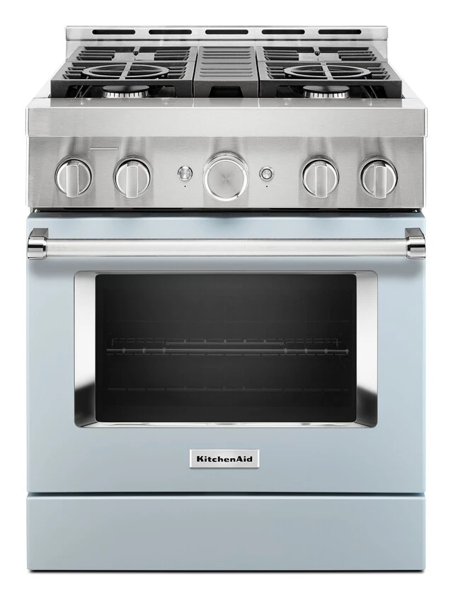 KitchenAid® 30'' Smart Commercial-Style Gas Range with 4 Burners KFGC500JMB