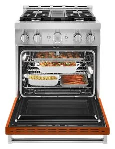 KitchenAid® 30'' Smart Commercial-Style Gas Range with 4 Burners KFGC500JSC