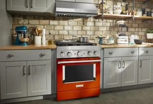 KitchenAid® 30'' Smart Commercial-Style Gas Range with 4 Burners KFGC500JSC