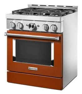 KitchenAid® 30'' Smart Commercial-Style Gas Range with 4 Burners KFGC500JSC