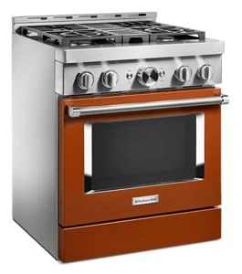 KitchenAid® 30'' Smart Commercial-Style Gas Range with 4 Burners KFGC500JSC
