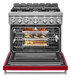 KitchenAid® 36'' Smart Commercial-Style Gas Range with 6 Burners KFGC506JPA