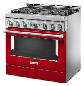 KitchenAid® 36'' Smart Commercial-Style Gas Range with 6 Burners KFGC506JPA