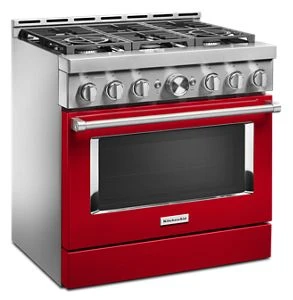 KitchenAid® 36'' Smart Commercial-Style Gas Range with 6 Burners KFGC506JPA