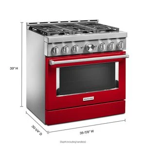 KitchenAid® 36'' Smart Commercial-Style Gas Range with 6 Burners KFGC506JPA